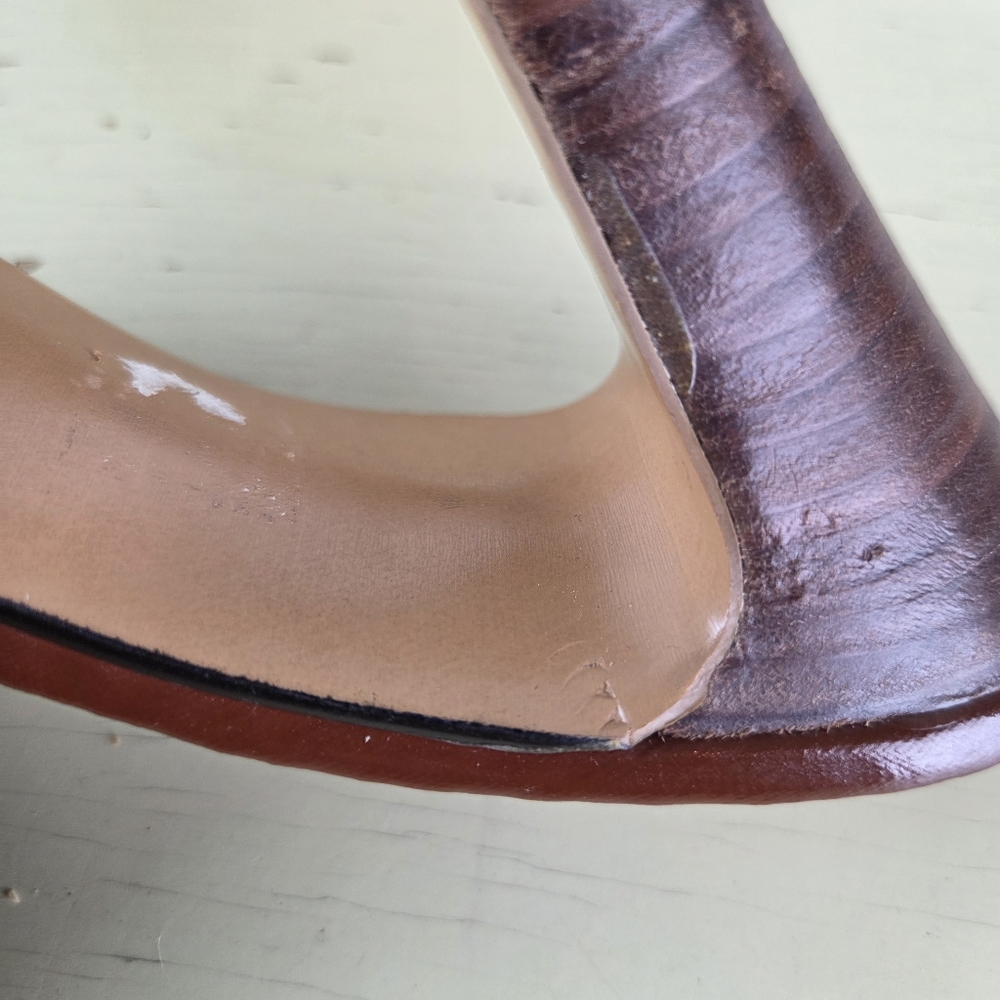 Vintage Foot Works Sling O Lators Brown Leather Women's Mules 6M - Picture 12 of 16
